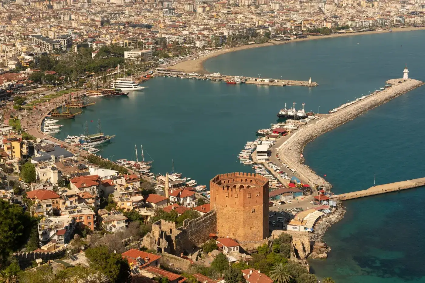 Alanya harbour on the Antalya coast